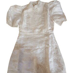 Brocade Jacquard Couture Wedding Evening Cocktail Runway Embroidered Gown Dress